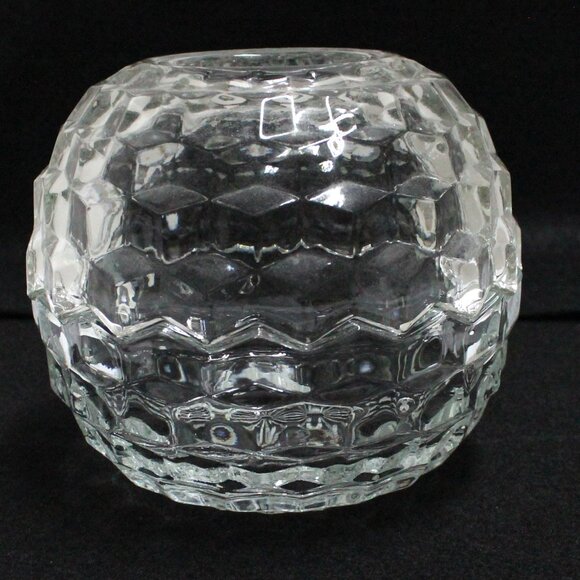 Vintage Homco 2 Piece Clear Glass Patterned Candle Holder - No Box - Picture 6 of 16